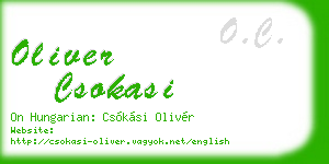 oliver csokasi business card